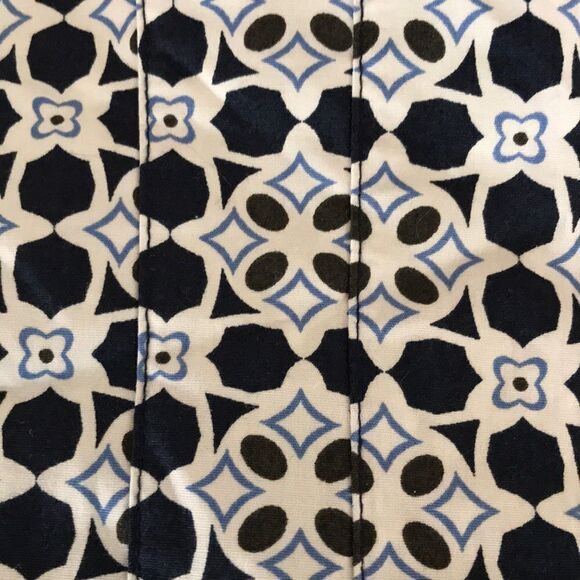 Cote Femme navy/white/blue print top, sz 10 - Picture 4 of 7